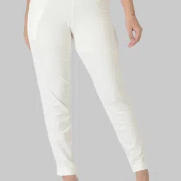 Dollar Missy Women's Cotton Four-Way Stretchable Kurti Pant Women Slim Fit White Cotton Blend Trousers-image-63