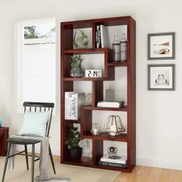 Callie Contemporary Sheesham Wood Cube Unit Home Office Bookcase Solid Wood Open Book Shelf-7
