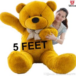 Skin Friendly Teddy Bear for Girlfriend/Birthday Gift/Boy/Girl (Yellow, 5 Feet) - 60 inch-image-53
