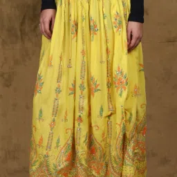 Women Embellished Flared Yellow Skirt-picture-13