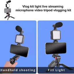 IIXINITE Mobile Vlogging Kit with Microphone Tripod Stand and LED Light Tripod Kit image 3