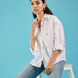Women Regular Fit Printed Button Down Collar Casual Shirt-24