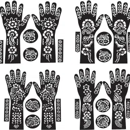 Ivana's Full Hand Mehndi Stencil Design Full Hand Set (FL-05) FL-05 Heena Mehandi Sticker for Hand & Body Stencil-13