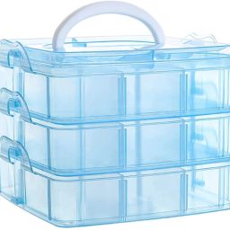 3-Layer 18-Grid Adjustable Jewellery,Art & Craft Item Organizer Storage Vanity / JEWELLERY BOX / Vanity Box-image-25