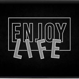 Techfit Full Body Laptop Skin with Screen Guard and Key Guard - Enjoy Life on Black Combo Set image 3