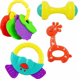 Non Toxic Multi Colored Baby Rattle Toys for Kids, Set of 4 Pcs Rattle-17
