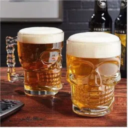 (Pack of 2) skull glass -002 Glass Beer Mug-22