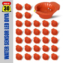 Battery Powered Led based water sensor Diyas for Diwali, Home, Mandir decoration Plastic (Pack of 30) Table Diya Set-image-25