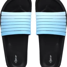 slipover Shadow Casual Comfort Trendy Stylish Slip-On Slipper, Flip Flops & Slides For Men-Blue/Black (Size-7) Men Slides image 4