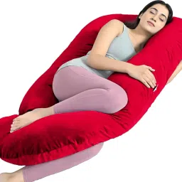 ultra soft j shaped Polyester Fibre Solid Pregnancy Pillow Pack of 1-image-67