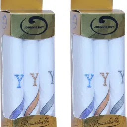 Johnnie Boy Handkerchief for men & boys initials Pack of 6 Y ["White"] Handkerchief-image-91