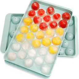 Plastic Ice Cube Tray Round 33 Grid Mini Circle Making Sphere Ball Mold. Multicolor Silicone Ice Ball Tray-image-80