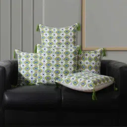 jamio firati Green Cotton Traditional 18x18 inches Cushion Covers (Set of 5)-picture-29