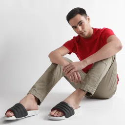 chupps Classic Quilted Grey/Black Men's Comfortable Slides & Flip Flop Men Slides image 2