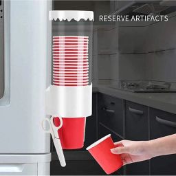 ™Paper Cup Dispenser Holder | Wall Mounted Plastic Drinking Water Cup Dispenser Plastic Glass Holder-image-37