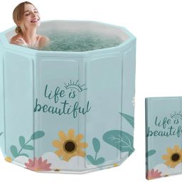 Portable Folding Bathtub Portable Folding Bathtub – 27.6 x 25.6" Compact Soaking Spa Tub Free-standing Bathtub-image-28