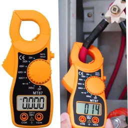 uptodatetools Clamp Meter MT-87 Multimeter LCD Digital Clamp Meter Auto-Ranging Multimeter Voltmeter Orange Digital Multimeter image 5