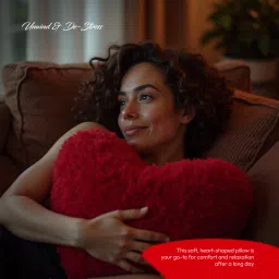 sleepsia Heart Shape Pillow 13" | Heart Shape Cushion Pillow For Gifting Purpose - Microfibre Toons & Characters Cushion Pack of 1 image 4