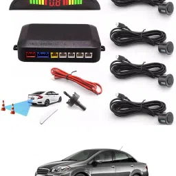 Car Universal Black 4 Ultrasonic Reverse Parking Sensor-177 4 Parking Sensors, Compact Screen Distance Display with Sound Warning Parking Sensor-image-73
