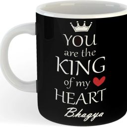 Bhagya , You Are The King Of My Heart Black , Best Gift For Bhagya_NA Ceramic Coffee Mug-image-86