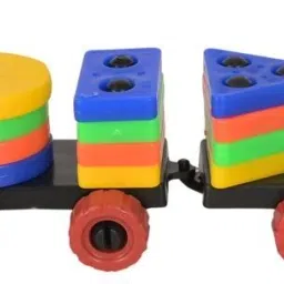 Geometric shaps Plastic Train Toy Set with Multi Colors for Kids-image-2