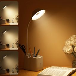 Multifunctional 3 Level Brightness Rechargeable with Pen & Mobile Holder Table Lamp-image-72