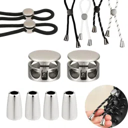mil9us Metal Cord Locks, No Tie Shoe Lace Lock, Lace Lock Clip, Double Hole Shoe Buckle Shoe Lace-image-35