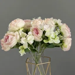 litleo Home, Office, Event & Gifting Use (Without Vase) Multicolor Rose, Lily Artificial Flower image 4