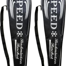 (Pack of 2) KE Speed Badminton Cover (Matty Material)(Standard Strap) Stick Cover Free Size-18