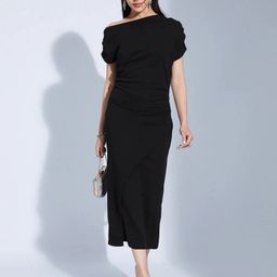selvia Women Bodycon Black Midi/Calf Length Dress-picture-7