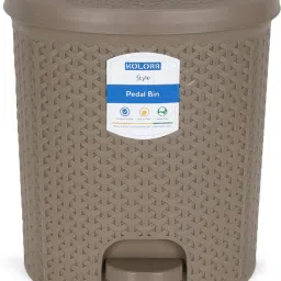 6 L Magnum Royal Premium Pedal Pack of 1 Light Brown Wastebin For Home Plastic Dustbin-25
