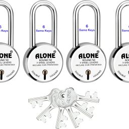 Round 50mm Long Neck 6 Same Keys 4 Padlocks for home door gate shutter shop Padlock-17