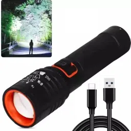 035 (ZOOMABLE METAL TORCH)5 Modes Flashlight, Super Bright Cree T6 LED Light Torch-11