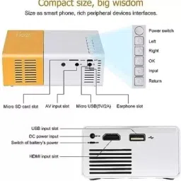 VRUM LED YG300 Mini Video Projector LCD TV Support 1080P Projector for Video Movie2 (3000 lm) Portable Projector image 3