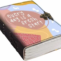 Printed Designer leather cover Diary with Lock For Office|Gift|SIZE 5*7 INCHES A5 Diary unruled 200 Pages-image-30