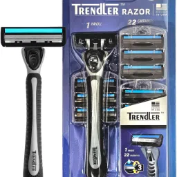 Razor 3 Blade Shaving System – 1 Handle + 22 Cartridges | Value Pack for Men, Men-1