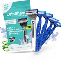 Evior Super Value Pack, World's 1st 6-Blade Razor for Women + Evior 3 Disposable, Women-image-53