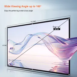 dev lite screens 82 Inch- 6Ft x 3.4Ft (Foldable 16:9 4K Projector Screen (W) 72x41 In (H) Projector Screen (Width 182 cm x 100 cm Height) image 2