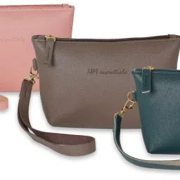 Women Green, Pink, Brown Cosmetic Bag-42