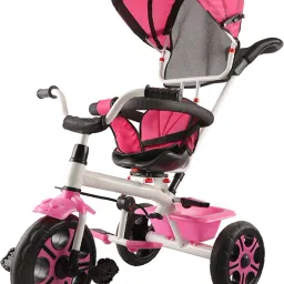 w/Reversible Seat Removable Handle Canopy Handrail Storage for 1-5 Yrs(PINK) Tricycle-picture-11