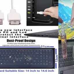 ANJO KeyboardWirelsMous-WristPad-Hub-Cln-OTGCM-Ext-LED-Skin-14.6iScrn&KeyGuard&Sleeve Combo Set Designed for Gaming image 4