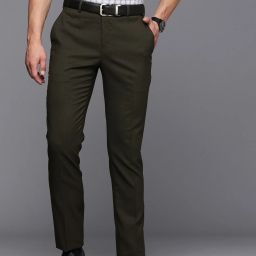 Men Slim Fit Brown Viscose Rayon Trousers-image-52