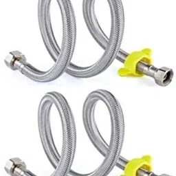 - HIGH GRADE 304 Stainless Steel 24 inch Connection Pipe - Set OF 2 - For Geyser / Washbasin / Toilet / Bathroom Hose Pipe-26