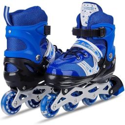 Skates with PU Flashing Wheel Aluminum Body in-Line Skates multi colour Shoe Skates - Size Age 10-16 Years UK-image-64