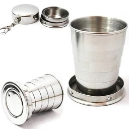 Folding Stainless Steel Travel Camping Water Cup Glass Glass Water/Juice Glass-image-79