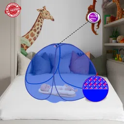 Polyester Kids Washable Polyester Washable Foldable Baby Mosquito Net Tent for Blue Color Mosquito Net-13