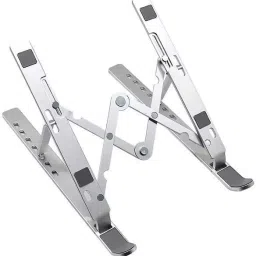 SK TRADERS laptop stands notebook tablet bracket Heat Dissipation work place laptop stands notebook tablet bracket Heat Dissipation work place Aluminium Floor and Desk Stand Laptop Stand with Adjustable Height Compatible with Universal Laptops-image-58