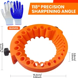 verilux Angle Grinder Utility Attachment Sharpens Drill Bits 2 13mm Drill Bit Sharpener Utility Attachment for 2-13mm Drill Bits Angle Grinder Tool Specialty Woodworking Bits image 2