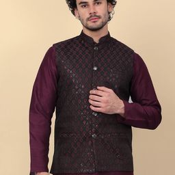 kraft india Embroidered Men Waistcoat-picture-1