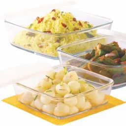 Glass Mixing Bowl Square Dish with Lid Set-500 ml +800ml +1.6 l-6